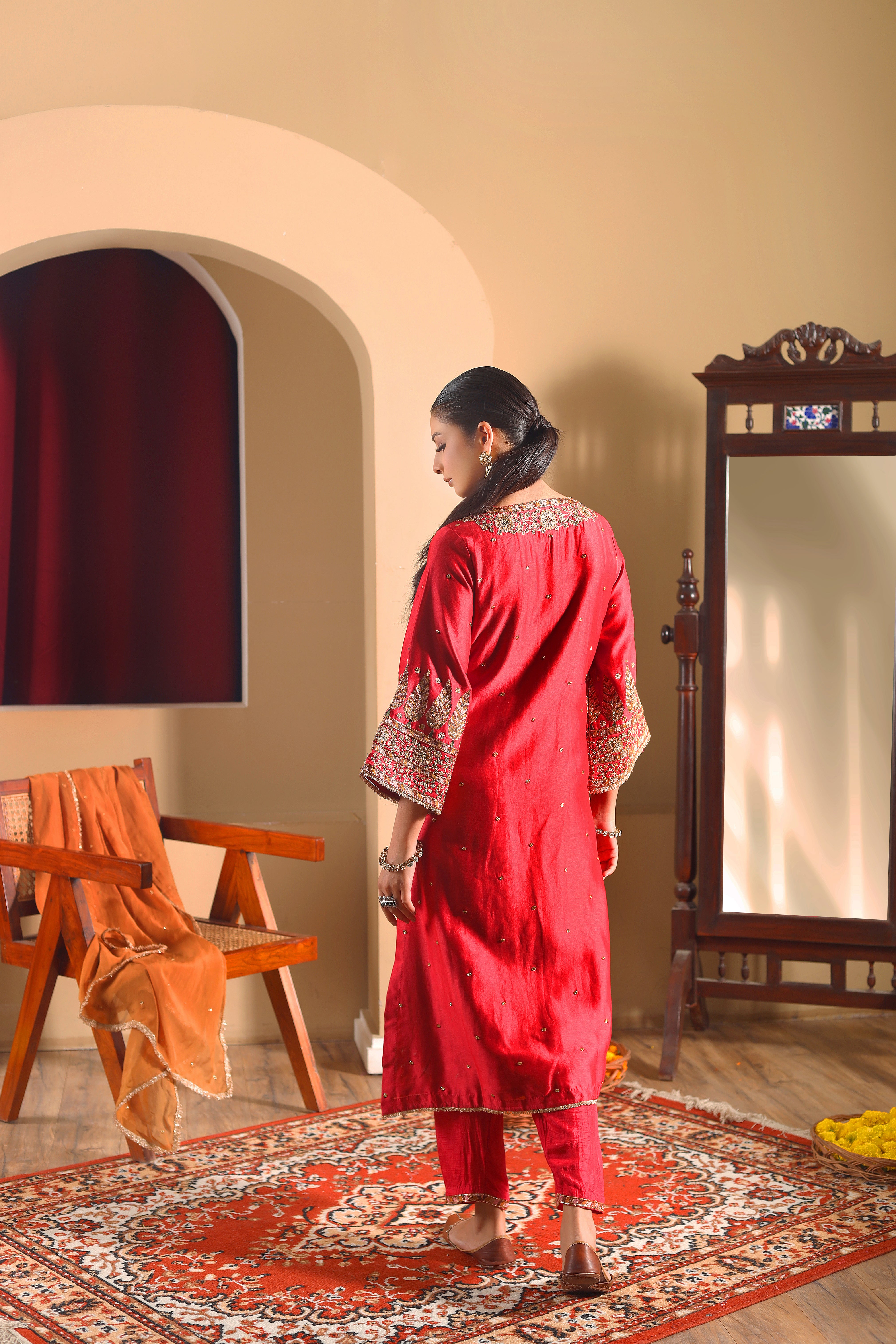 ZEBAA - hand embroidered kurta set with dupatta