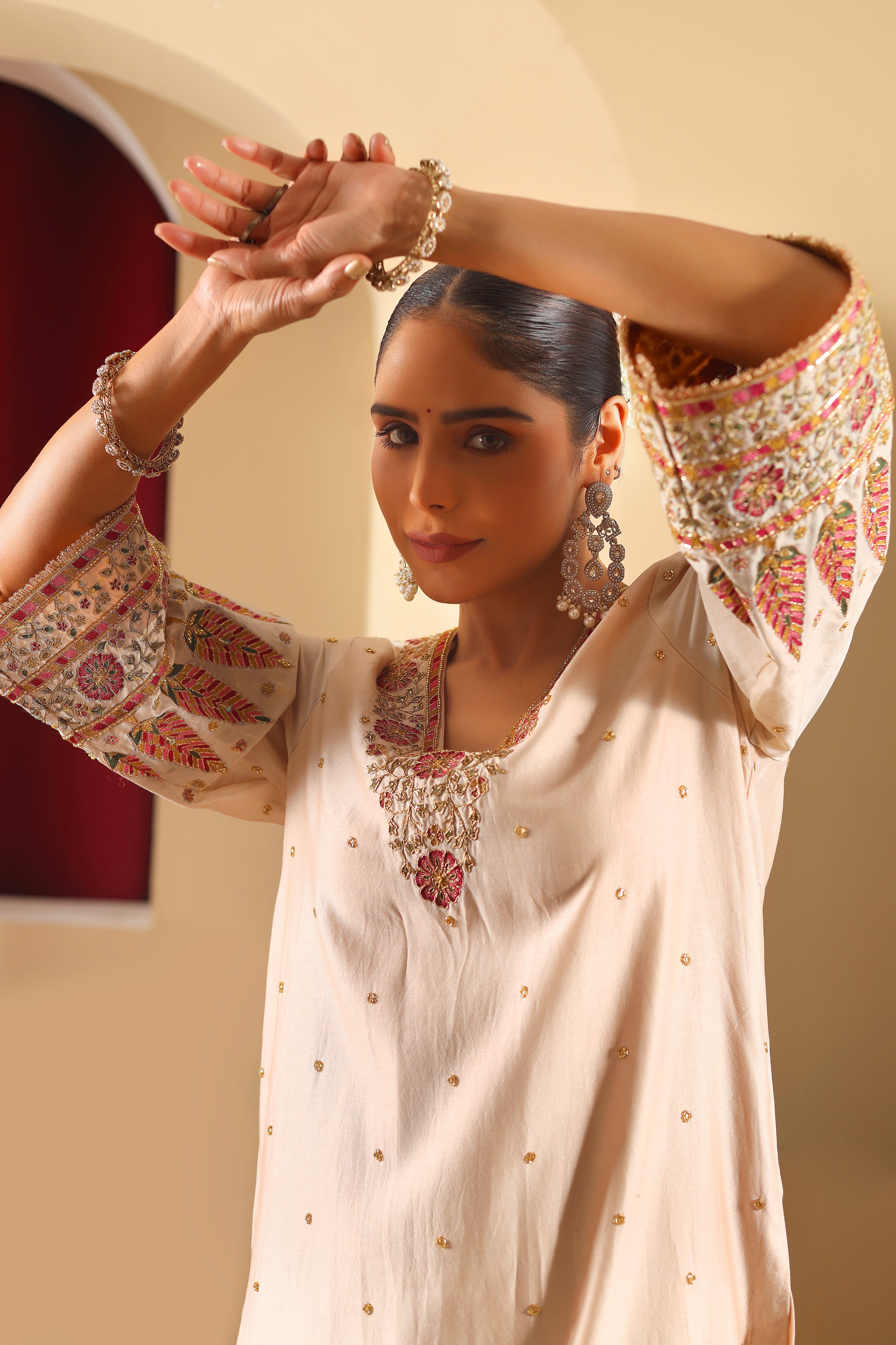 GULNAAR – Multi Color Hand Embroidered Kurta Set with Dupatta