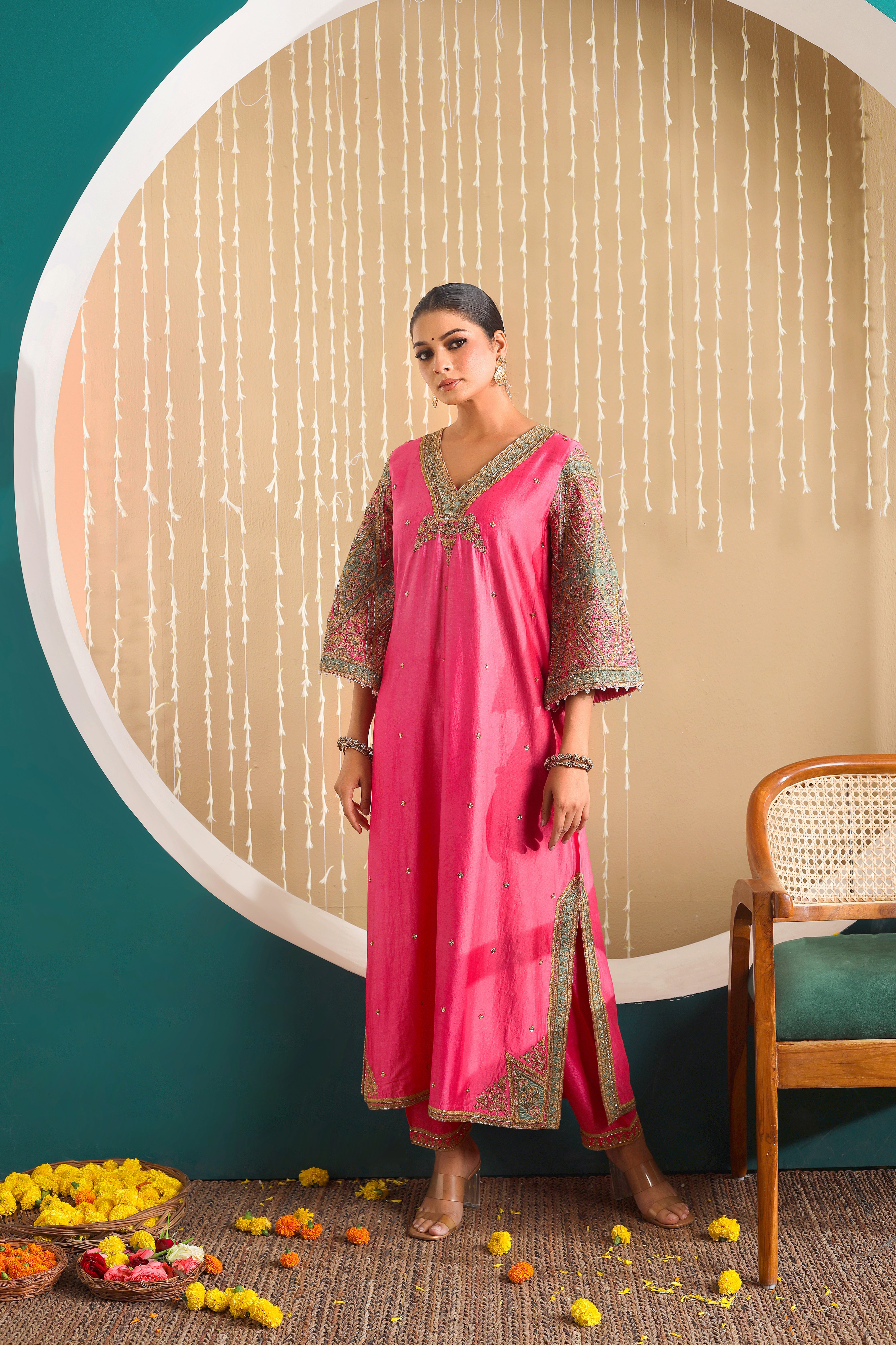 Noor-E-Gul  - Classic pink kurta set with dupatta.