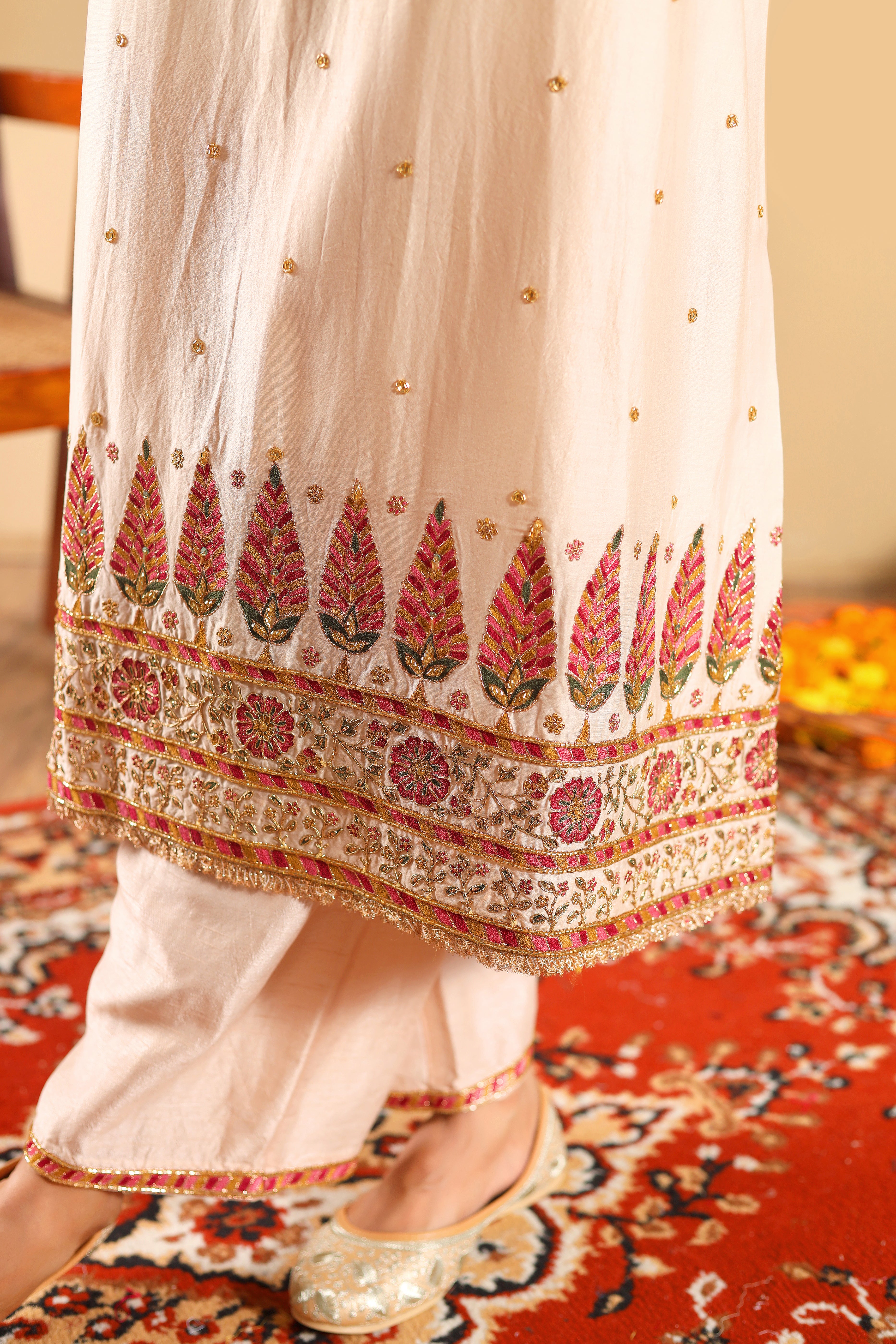 GULNAAR – Multi Color Hand Embroidered Kurta Set with Dupatta