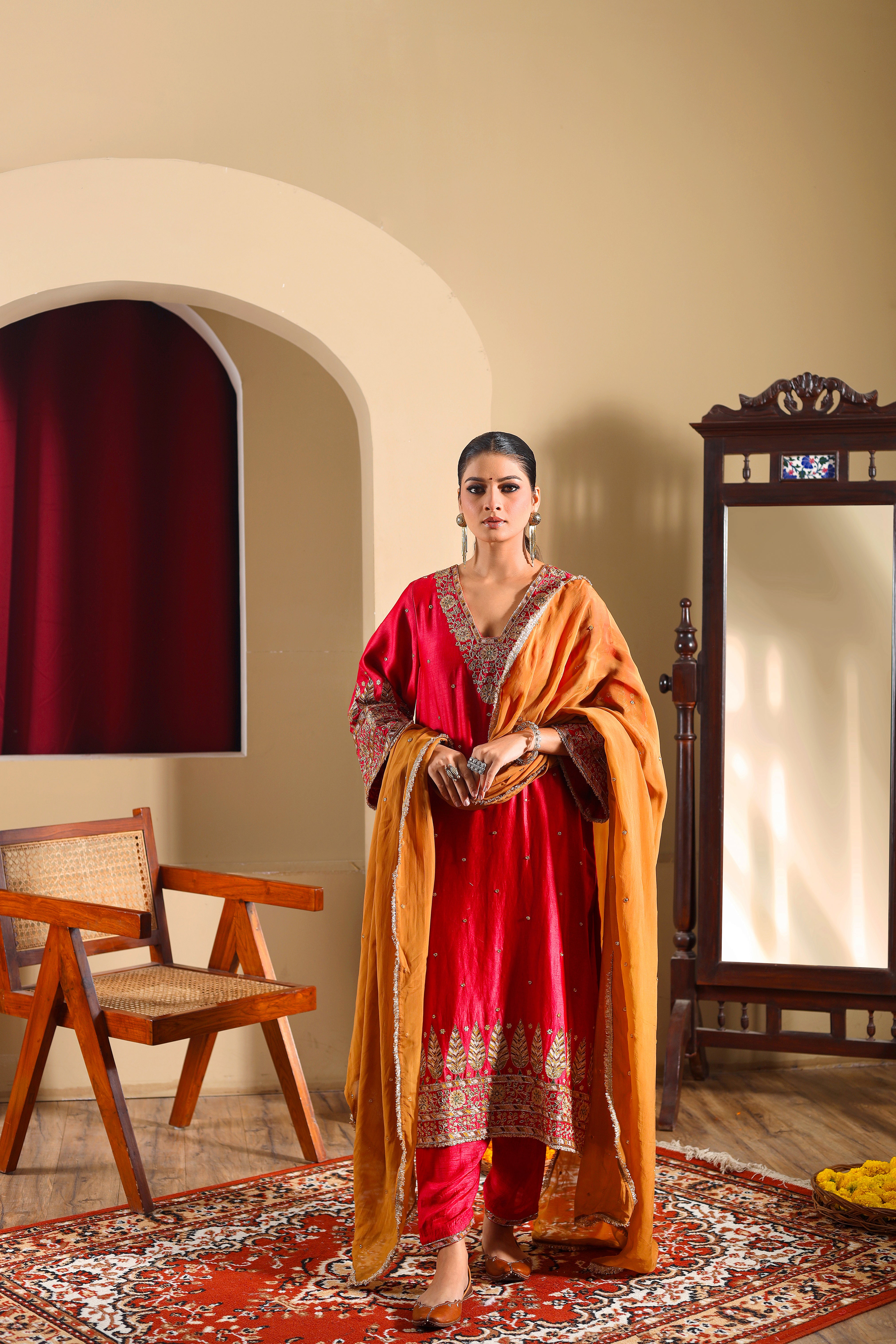 ZEBAA - hand embroidered kurta set with dupatta