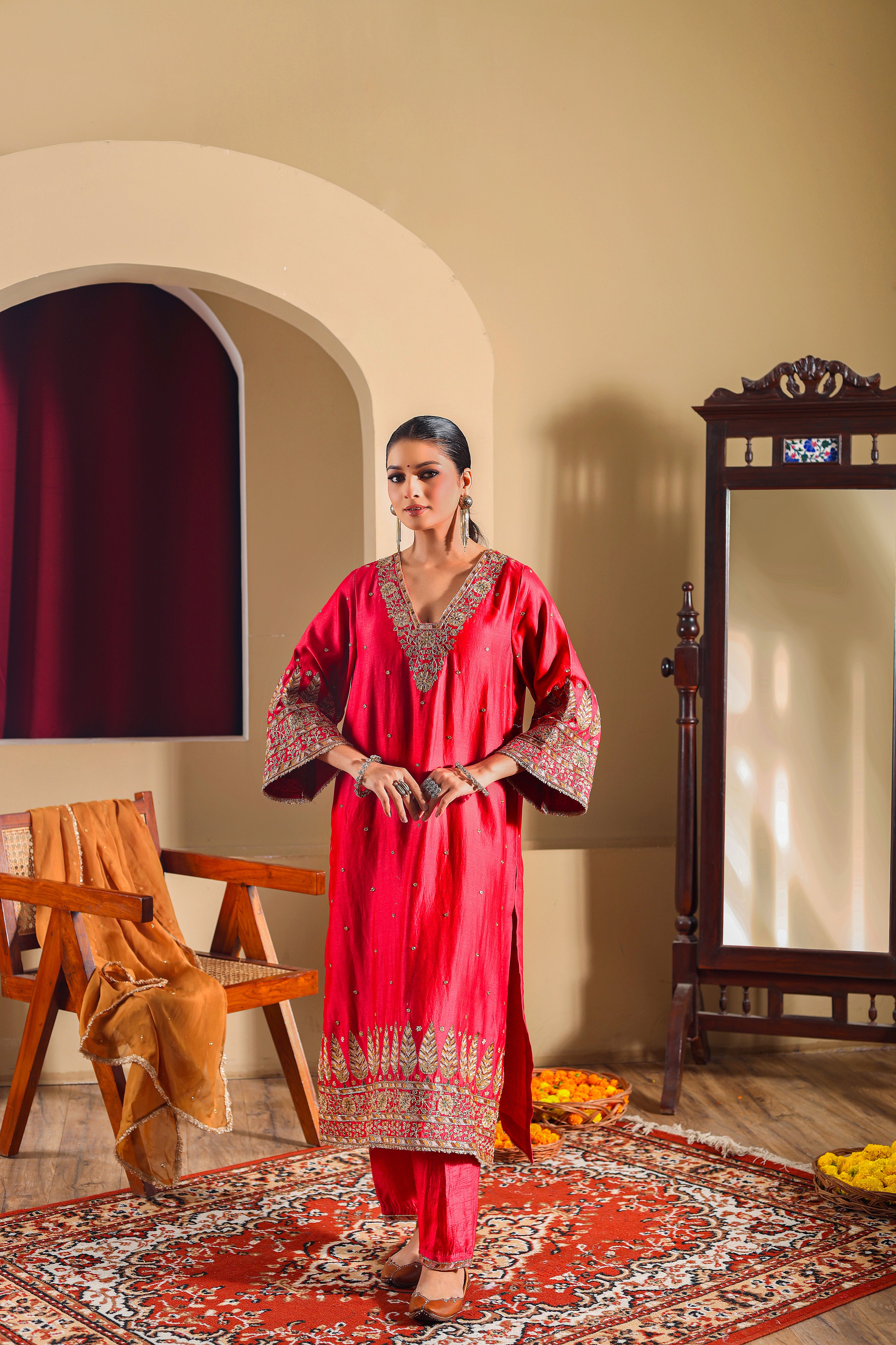 ZEBAA - hand embroidered kurta set with dupatta