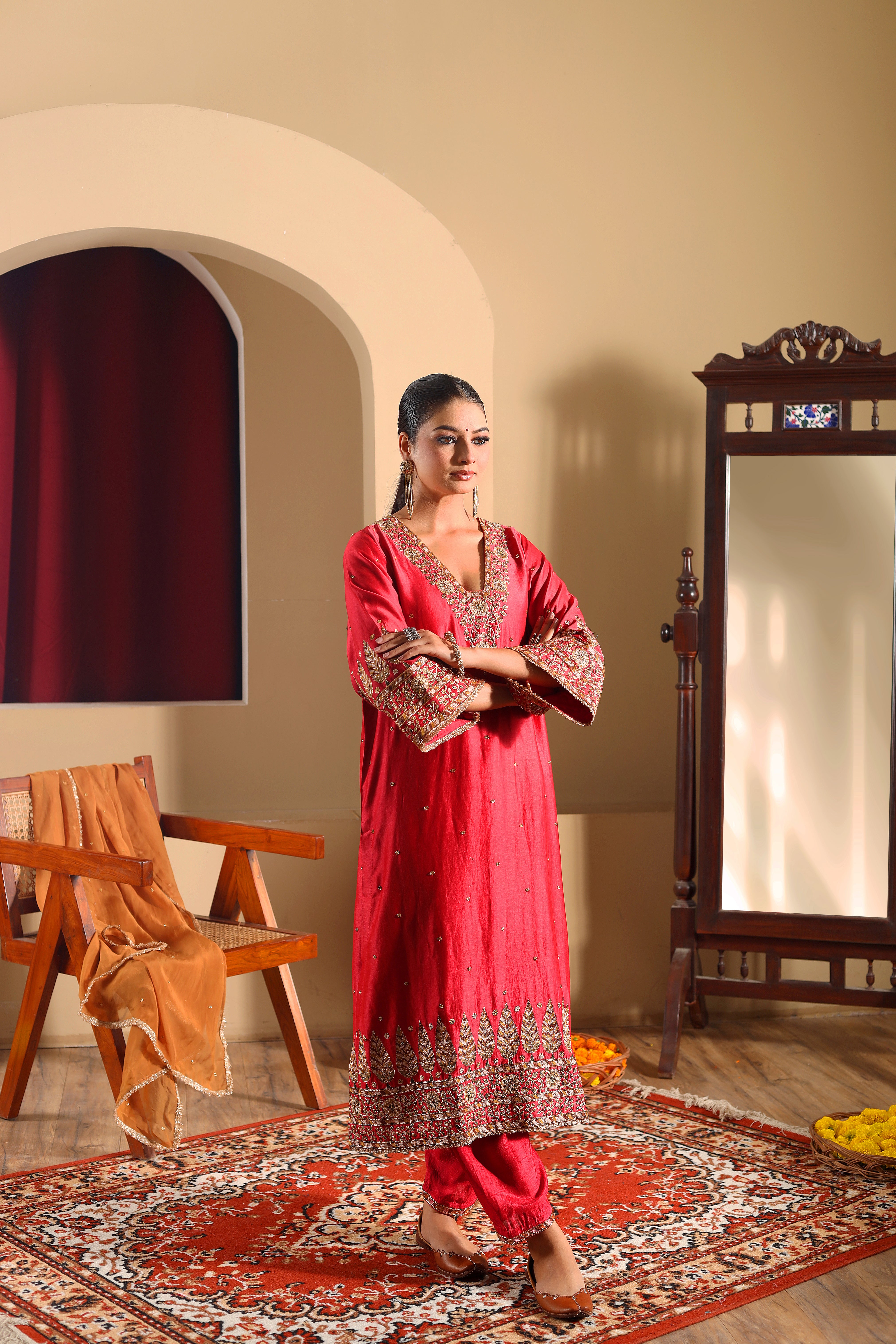 ZEBAA - hand embroidered kurta set with dupatta
